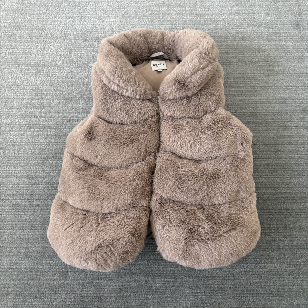 Donsje Vest Faux Fur Girls 3-4 Beige Outdoor Casual Classic Quiet Luxury